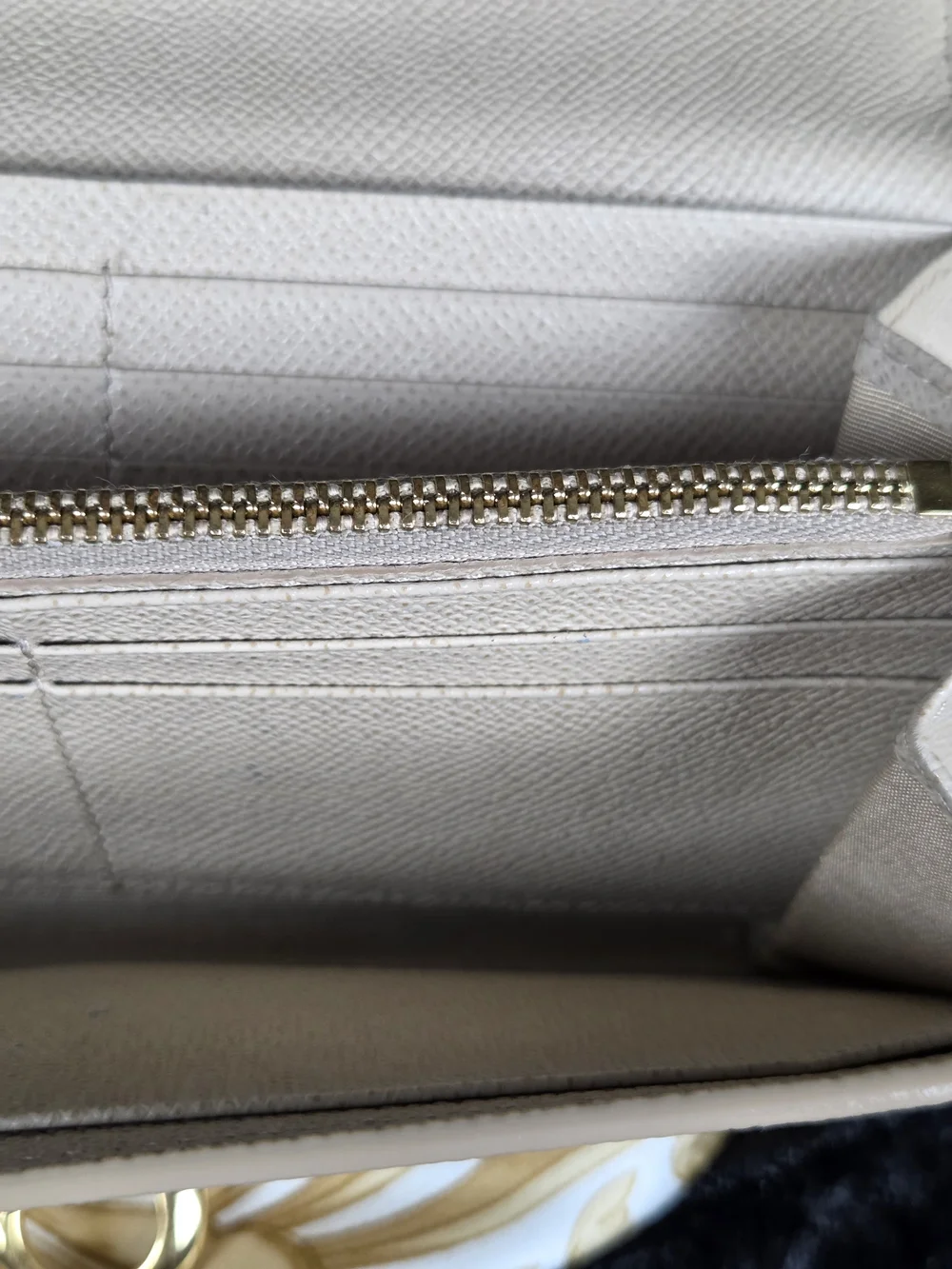 Salvatore Ferragamo Beige Leather Chain Clutch with Gold Hardware